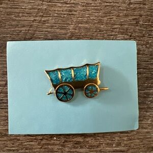 Vintage Covered Wagon Brooch Pin